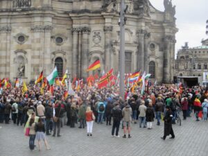 PEGIDA demo in Dresden, 2015 // picture by Antifascist Europe