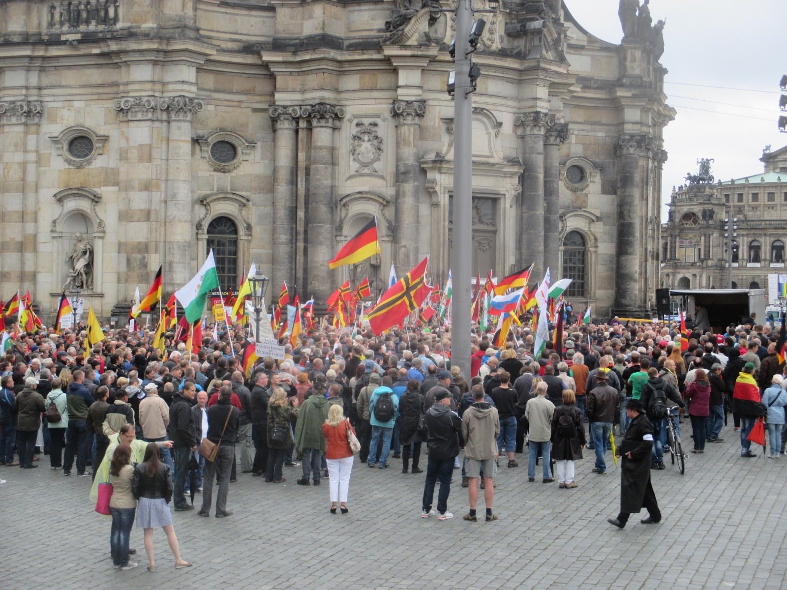 PEGIDA demo in Dresden, 2015 // picture by Antifascist Europe